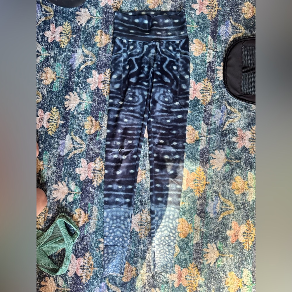 Waterlust Whale Shark Blue and White Patterned Women's Swim Leggings